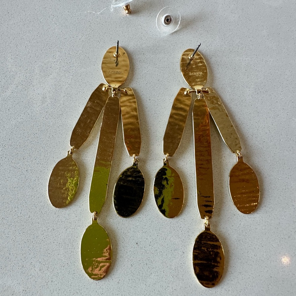J. Crew Gold Statement Earrings - Picture 2 of 4